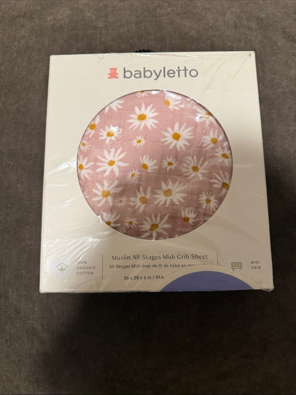 Babyletto Pink Daisy Muslin Crib Sheet